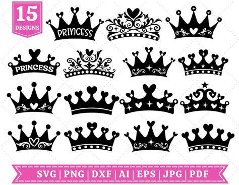 Crowns Svg Bundle Crowns Silhouette Svg Bundle Princess Svg Queen Svg