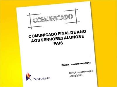 Comunicado Final De Ano Instituto Noroeste De Birigui