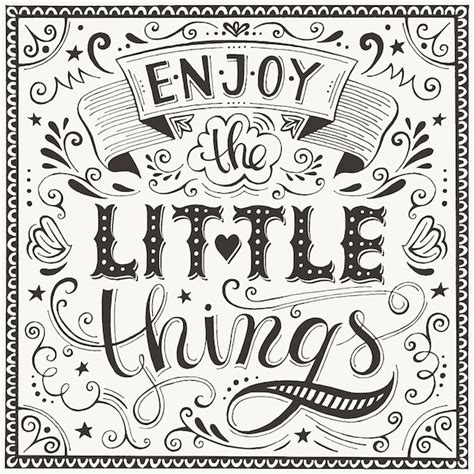 Premium Vector Enjoy The Little Things Lettering Card