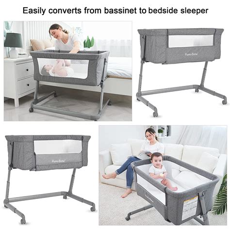 Pamo Babe Unisex Bedside Sleeper Infant Bassinet With Wheels And
