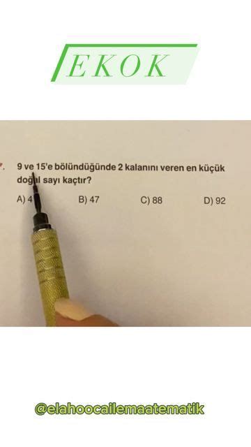 ELA HOCA on Instagram bu tip soruların klasik çözüm yöntemi vardır