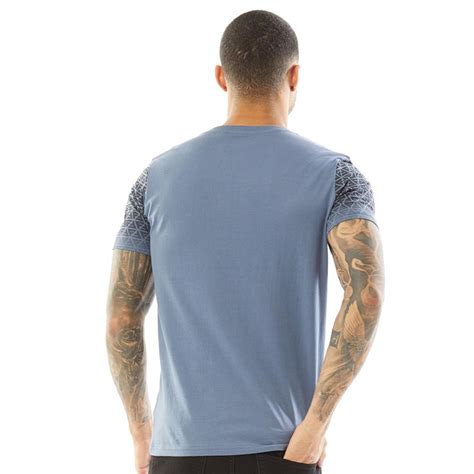 Fluid Herren Gradient Print T Shirts Mittelblau