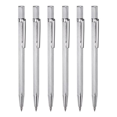 Uxcell 6pcs Tungsten Carbide Tip Scriber With Clip Alloy Etching Pen Carve Engraver Scribe Tools