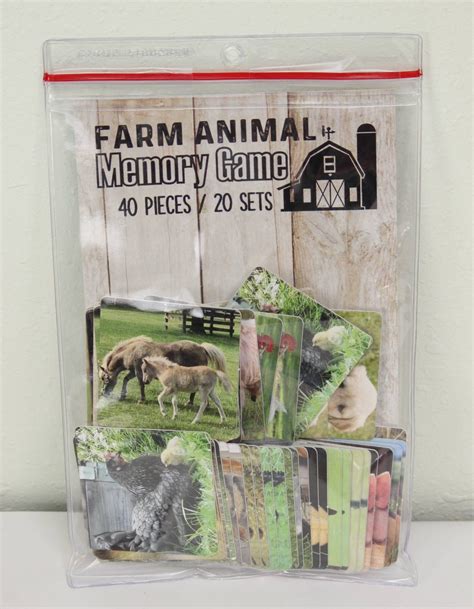 Farm Animal Memory Game 40 pieces 20 sets - Dutchman's Store