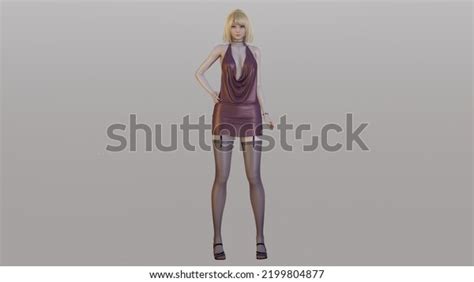 Sexy Beautiful Anime Girl Model 3d 库存插图 2199804877 Shutterstock