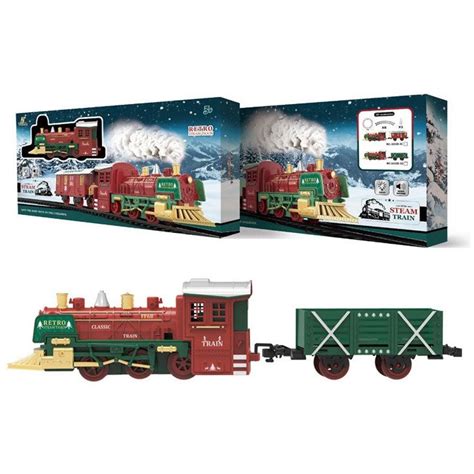 Christmas Steam Train Set for Kids with Light & Sounds Smoke Effect 6 ...