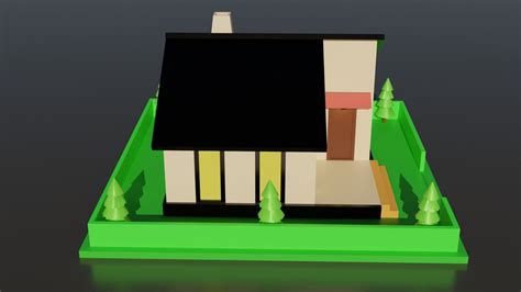 3D Model Low Poly Modern House 001 VR AR Low Poly CGTrader