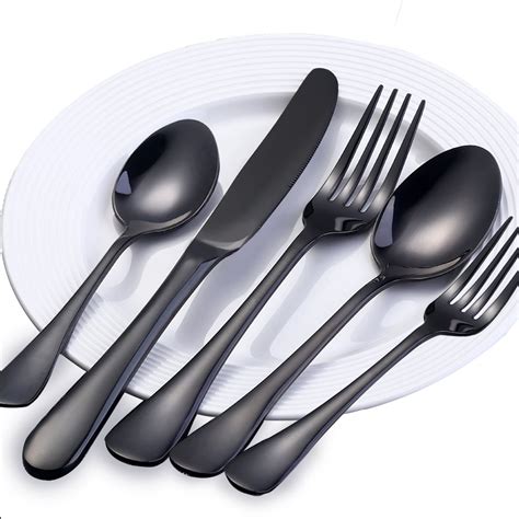 Mua Black Silverware Set 40pcs Stainless Steel Flatware Dinnerware Set