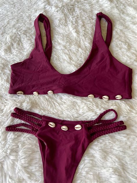 Bikini Malla Bordo Con Caracolas Saldos Vip Tienda Virtual