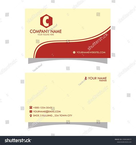 Business Card Design Red Background Logo Stock Vector (Royalty Free ...