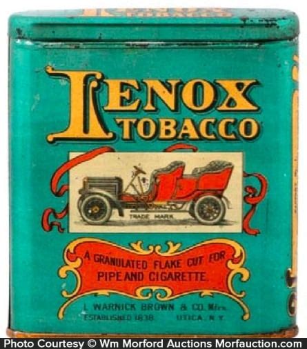 Lenox Tobacco Tin Antique Advertising