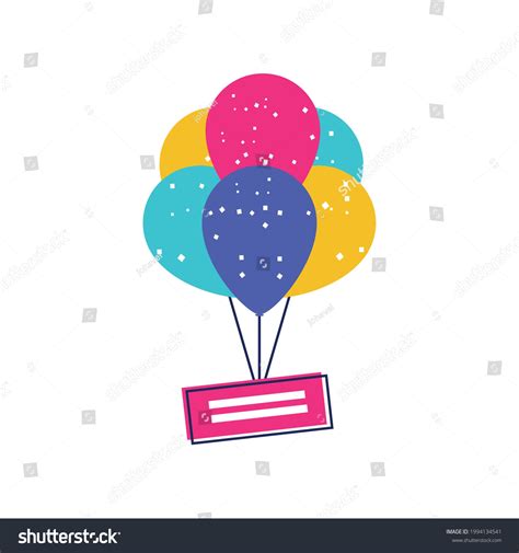 Balloons Banner Template Isolated Design Stock Vector (Royalty Free ...