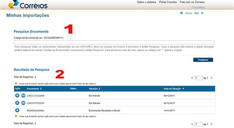 Recebendo Compra O Novo Sistema Dos Correios Via Minhas