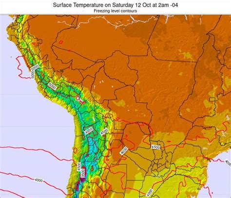 Bolivia Surface Temperature On Wednesday 16 Jun At 8am