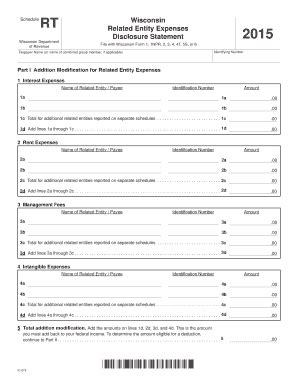 Fillable Online Revenue Wi Ic Schedule Rt Wisconsin Related