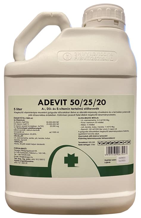 Adevit oral solution 5l fiatal állatok kiegészítő takarmányo