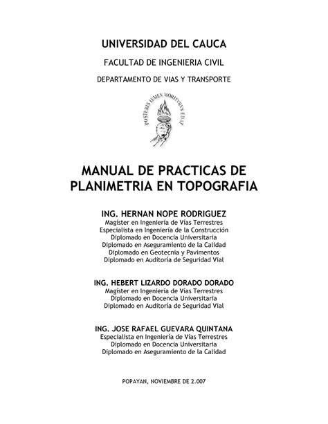 5 Manual Practicas Topografia U Cauca Teodolito Partes Y