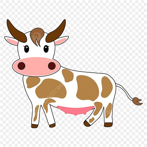 Brown Cows Vector Hd Images, Brown Yellow Cartoon Style Cow Cute ...