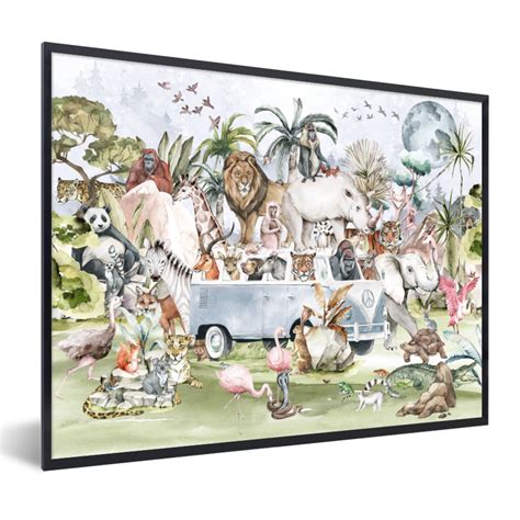 MuchoWow Poster encadré Décoration de la jungle Volkswagen Bus