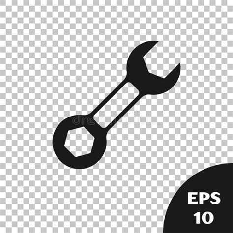 Black Wrench Icon Spanner Icon Service Tool Vector Eps Wrench Icon