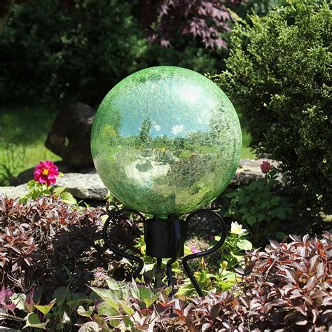 Achla Crackle Glass Gazing Globe Light Green 12