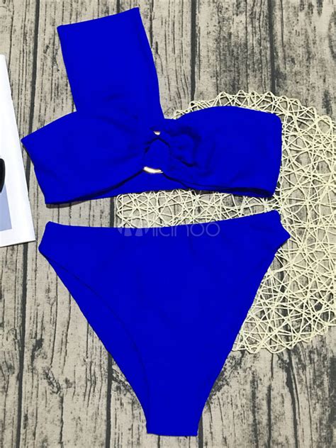 Sexy Bikini 2023 traje de baño de las mujeres de un hombro ojales Bikini traje de baño Milanoo