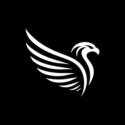 Premium Vector | Elegant white phoenix silhouette on a black background ...