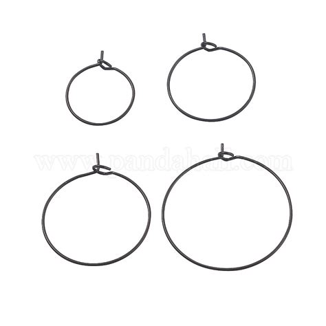 Wholesale 24Pcs 4 Size 316L Surgical Stainless Steel Hoop Earring