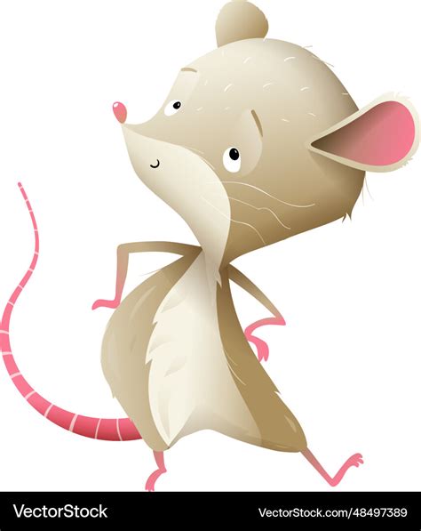 Cute baby mouse kids character cartoon Royalty Free Vector