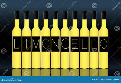 Limoncello Is Spelled Out On The Labels Of Limoncello Bright Yellow