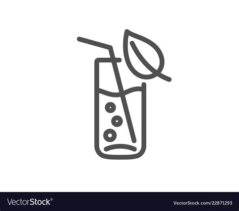 Water Glass Line Icon Soda Aqua Sign Royalty Free Vector