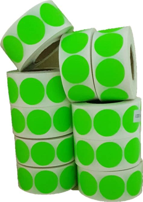 Sticker Set Groen Fluor Rollen Stuks Etiketten