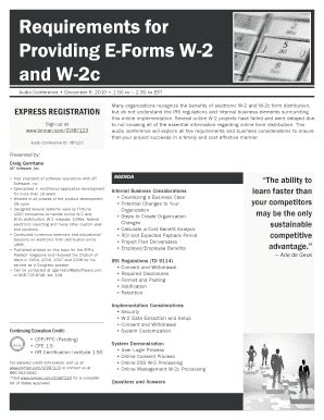 Fillable Online Requirements For Providing E Forms W 2 And W 2c