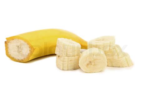 Half Of Banana And Slices Stock Image Colourbox