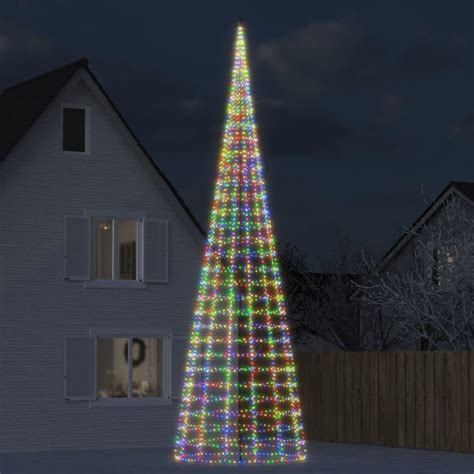 26ft Outdoor Lighting Christmas Cone Tree On Flagpole 3000 Leds 315 Cone Tall Artificial