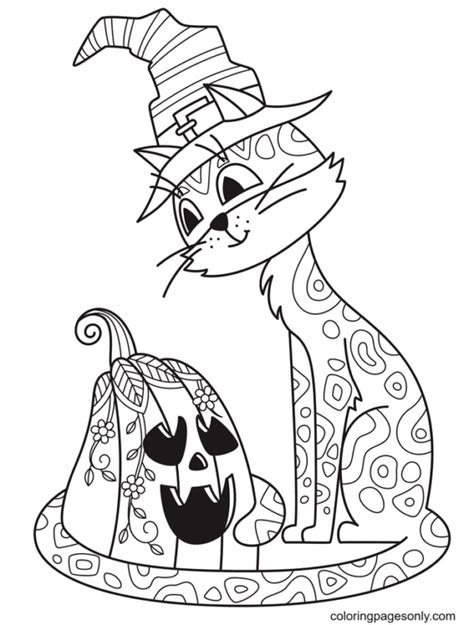 Gatos De Halloween Para Colorear Y Pintar Imágenes Para Dibujar Gratis