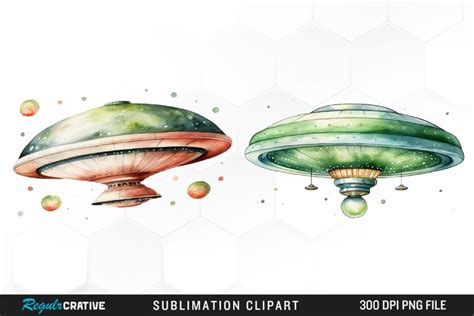 Flying Saucer Clipart Set