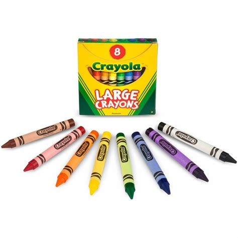 Crayola Large Crayons - Assorted - 8 / BoxCYO520080, CYO 520080 ...