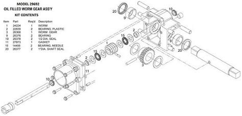 Barker Slide Out Worm Drive Assembly W Power Head Rebuild Kit