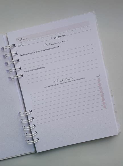 Caderno De Metas Personalizado A5 Elo7 Produtos Especiais