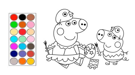 Como Dibujar Y Colorear A Peppa Pig Y George Cerdito Dibujos Para