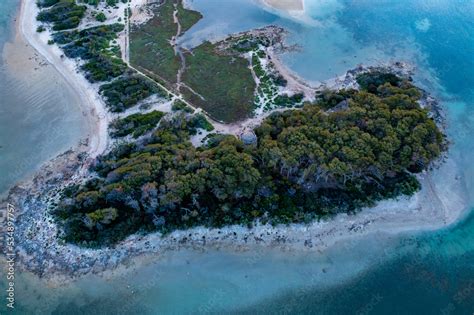 Isola Dei Conigli Porto Cesareo Lecce Salento Drone Top Down View