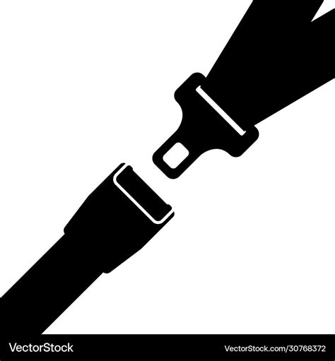 Car Safety Belt Seatbelt Safe Buckle Icon Vector Image