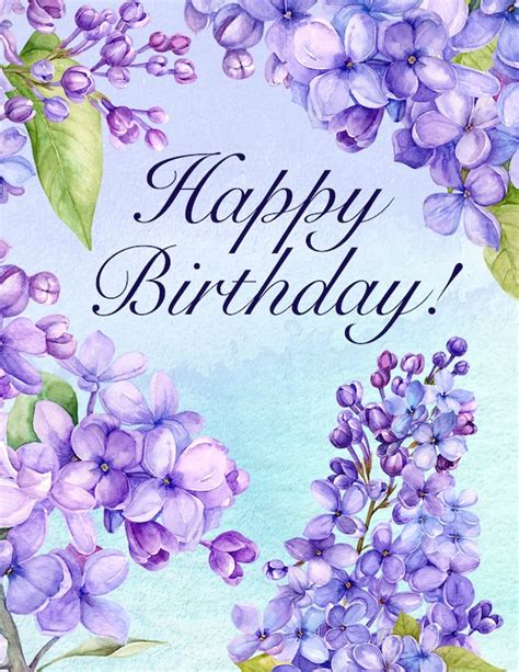 Happy Birthday Purple Flower Images