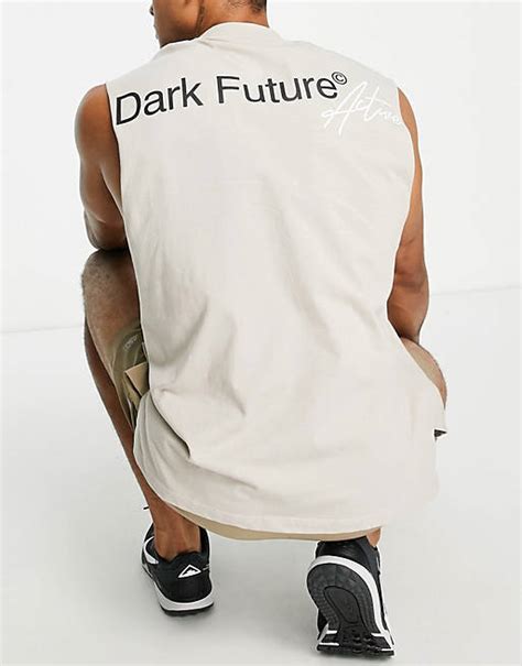 Asos Dark Future Active T Shirt De Sport Oversize Sans Manches Avec