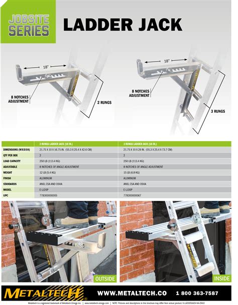 Metaltech Aluminum Ladder Jacks Industrial Ladder And Supply Co Inc