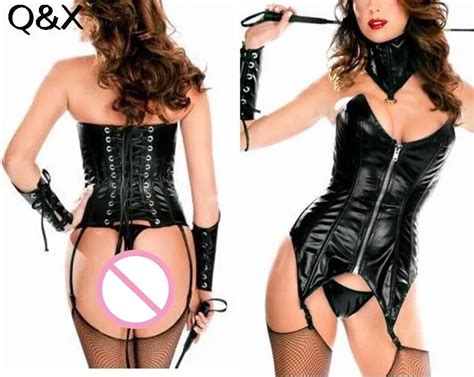 Ps New Hot Sexy Black Teddy Lingerie Set Women Vinyl Leather