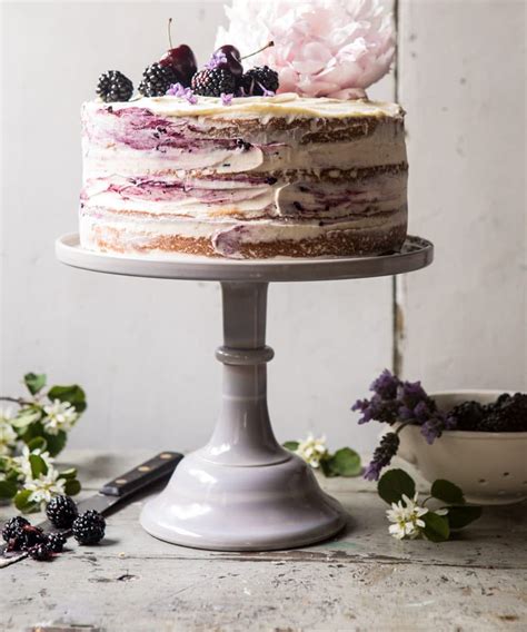 Blackberry Lavender Naked Cake With White Chocolate Buttercream Punchfork