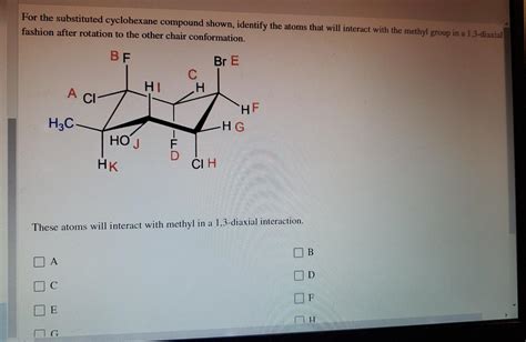 Solved For The Substituted Cyclohexane Compound Shown Chegg