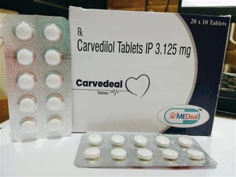 Carvedilol Tablet 3 125 Mg Carvedeal 3 125 At Rs 600 Box